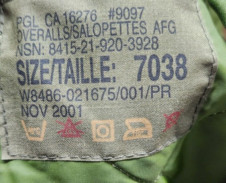 Canadian Army Overalls Gore Tex