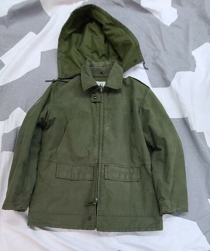 Canadian Army Od Coat With Hood medium