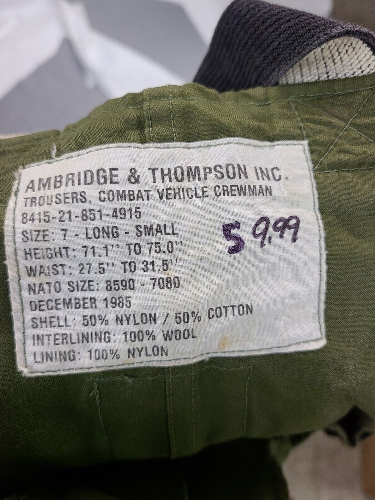 Canadian Force cold weather pants